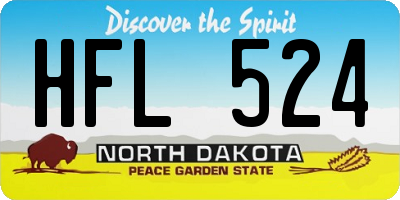 ND license plate HFL524