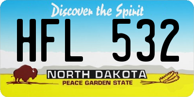 ND license plate HFL532