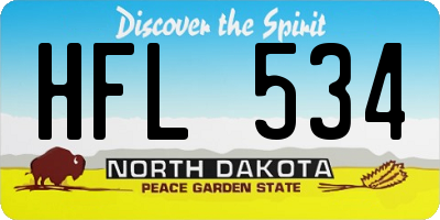 ND license plate HFL534