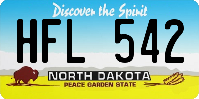 ND license plate HFL542