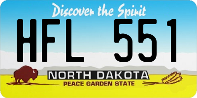 ND license plate HFL551