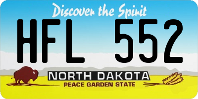 ND license plate HFL552