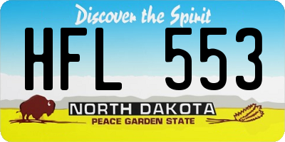 ND license plate HFL553