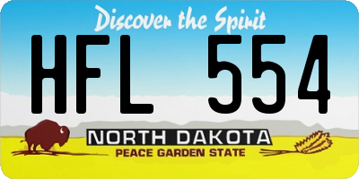ND license plate HFL554