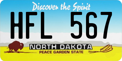 ND license plate HFL567