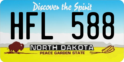ND license plate HFL588