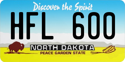 ND license plate HFL600