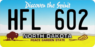 ND license plate HFL602
