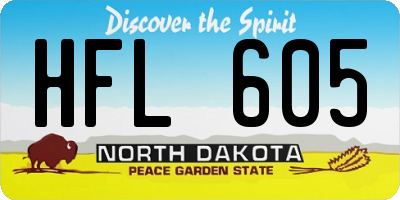 ND license plate HFL605