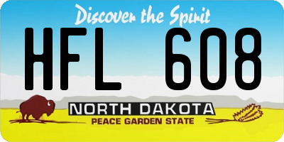 ND license plate HFL608