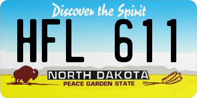 ND license plate HFL611