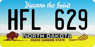 ND license plate HFL629