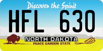 ND license plate HFL630