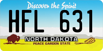 ND license plate HFL631