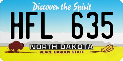 ND license plate HFL635