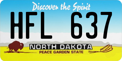 ND license plate HFL637
