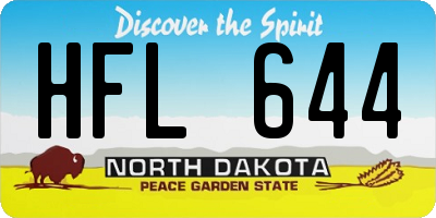 ND license plate HFL644