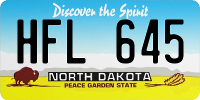ND license plate HFL645
