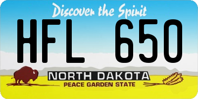 ND license plate HFL650