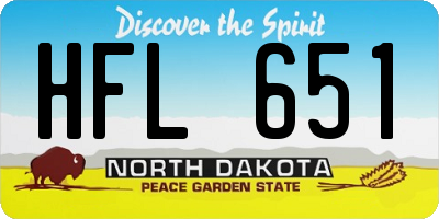 ND license plate HFL651