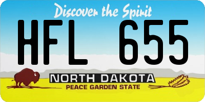 ND license plate HFL655