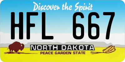 ND license plate HFL667