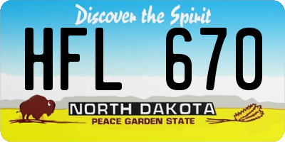 ND license plate HFL670