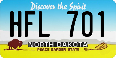 ND license plate HFL701