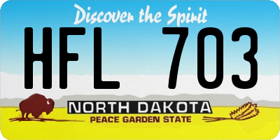 ND license plate HFL703