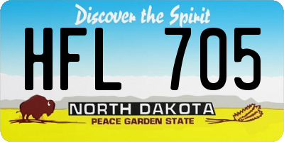 ND license plate HFL705