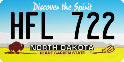 ND license plate HFL722
