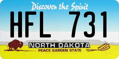 ND license plate HFL731
