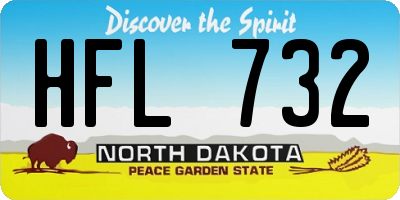 ND license plate HFL732