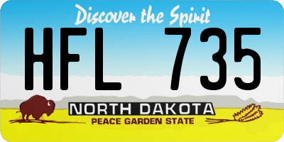 ND license plate HFL735