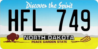 ND license plate HFL749