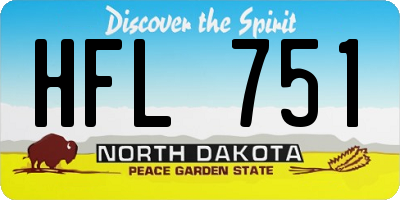 ND license plate HFL751