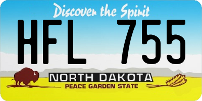 ND license plate HFL755