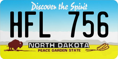 ND license plate HFL756