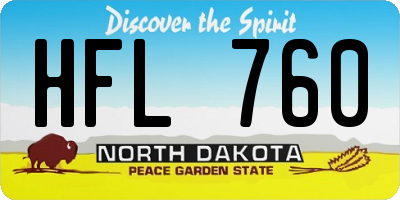 ND license plate HFL760