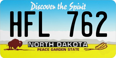 ND license plate HFL762