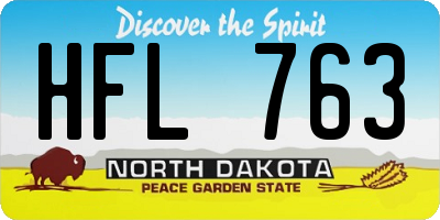 ND license plate HFL763