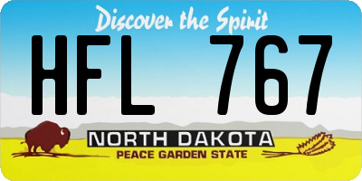 ND license plate HFL767