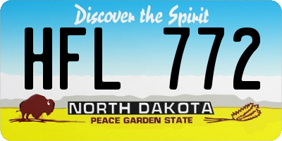 ND license plate HFL772