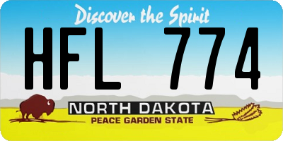ND license plate HFL774