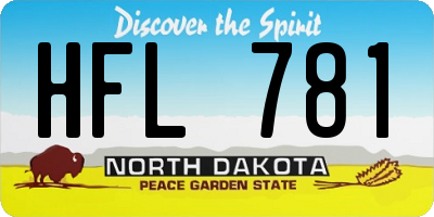ND license plate HFL781