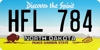 ND license plate HFL784