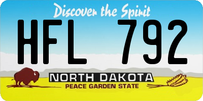 ND license plate HFL792