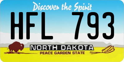 ND license plate HFL793