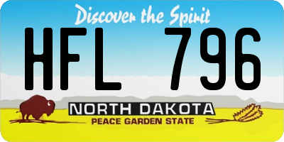 ND license plate HFL796