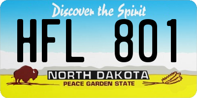 ND license plate HFL801